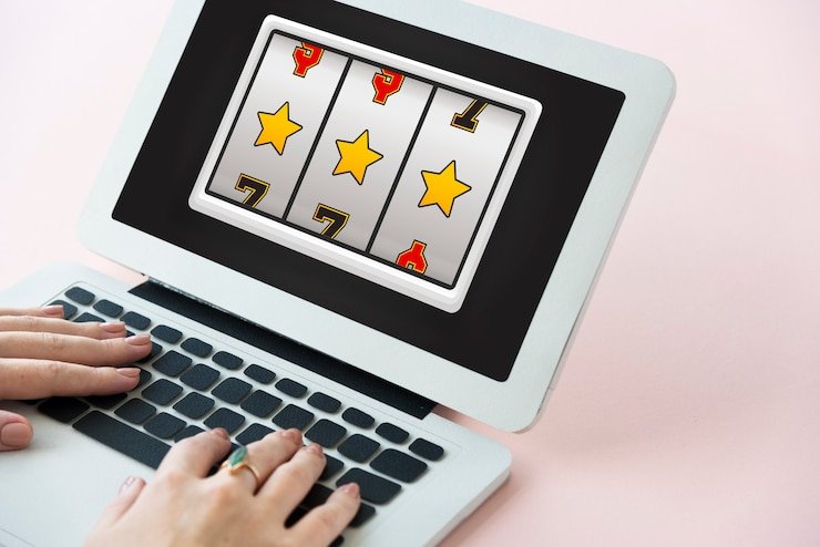 Ruang hiburan virtual bernuansa neon